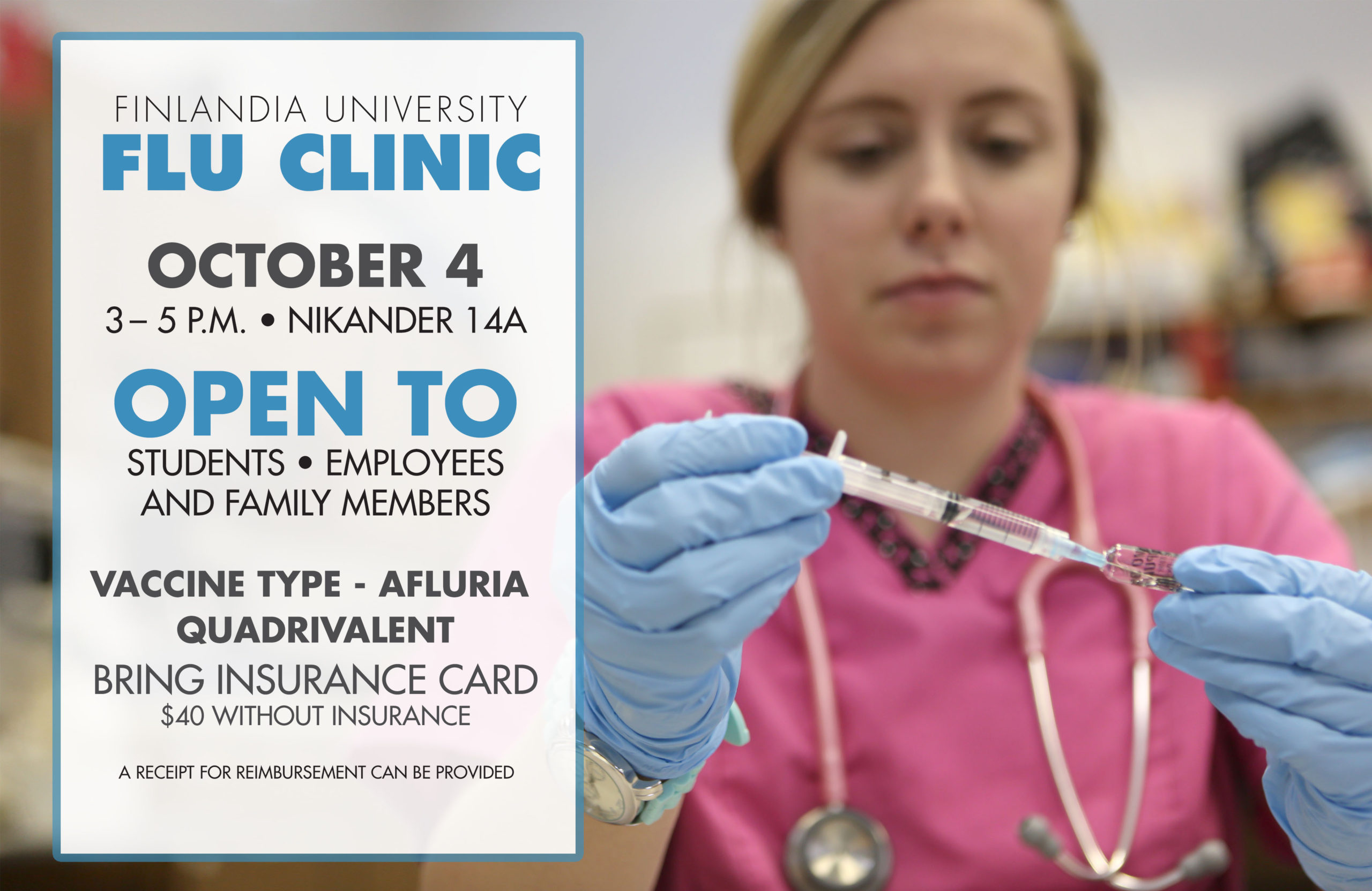 Flu shot clinic for students, employees on Oct. 4 Finlandia