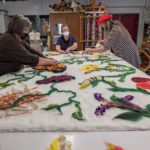 Anita Jain led community members in a group felting project to create a new banner for the FAFS inspired by the FAFS Dye Garden